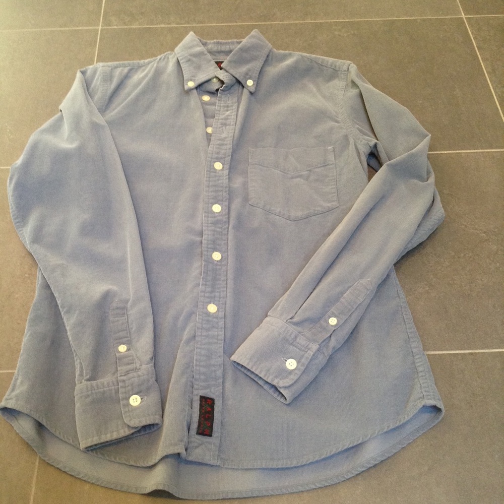 Slate blue Ralph Lauren corduroy button down shirt